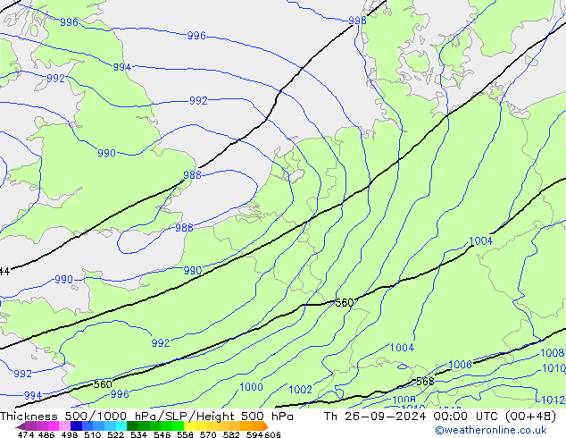 Theta-e 850hPa CMC/GEM Qui 26.09.2024 00 UTC