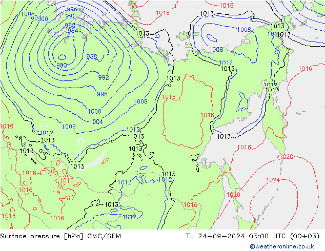 Yer basıncı CMC/GEM Sa 24.09.2024 03 UTC