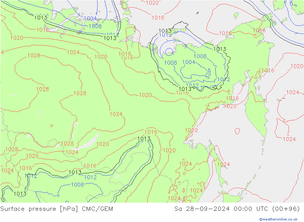 pression de l'air CMC/GEM sam 28.09.2024 00 UTC