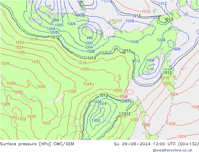 Presión superficial CMC/GEM dom 29.09.2024 12 UTC