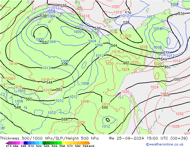 Theta-e 850hPa CMC/GEM śro. 25.09.2024 15 UTC