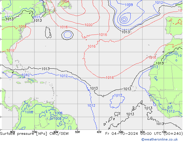 Surface pressure CMC/GEM Fr 04.10.2024 00 UTC