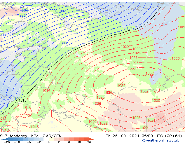 Tendenza di Pressione CMC/GEM gio 26.09.2024 06 UTC