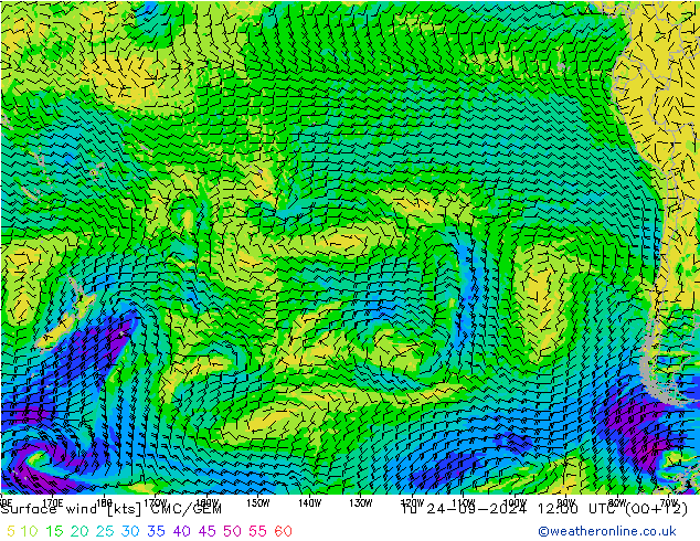 Surface wind CMC/GEM Tu 24.09.2024 12 UTC