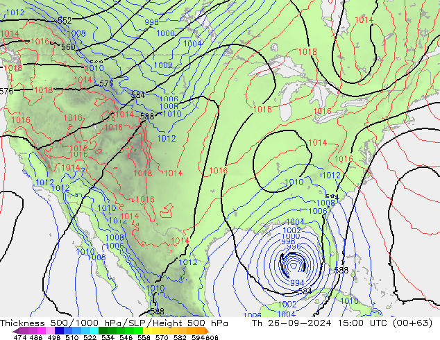 Theta-e 850hPa CMC/GEM Th 26.09.2024 15 UTC