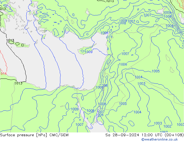 pression de l'air CMC/GEM sam 28.09.2024 12 UTC