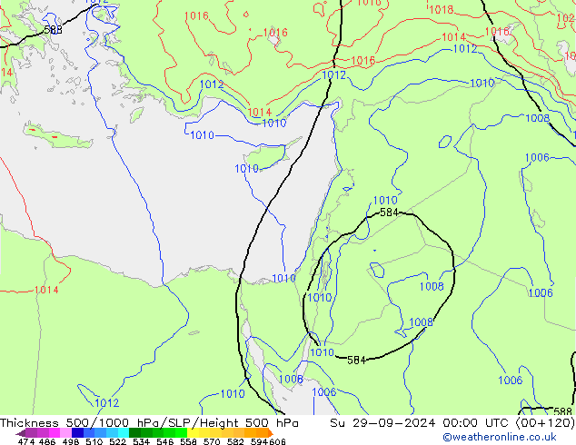 Theta-e 850hPa CMC/GEM Su 29.09.2024 00 UTC