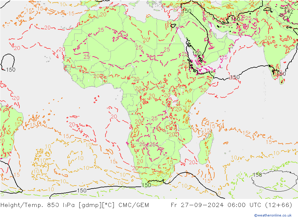 Height/Temp. 850 hPa CMC/GEM  27.09.2024 06 UTC