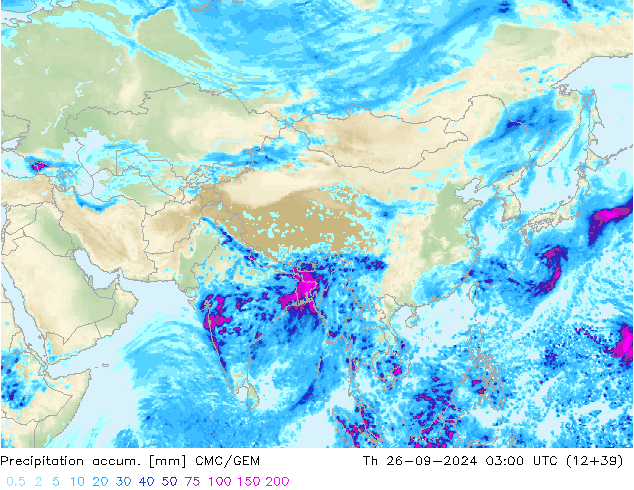 Toplam Yağış CMC/GEM Per 26.09.2024 03 UTC