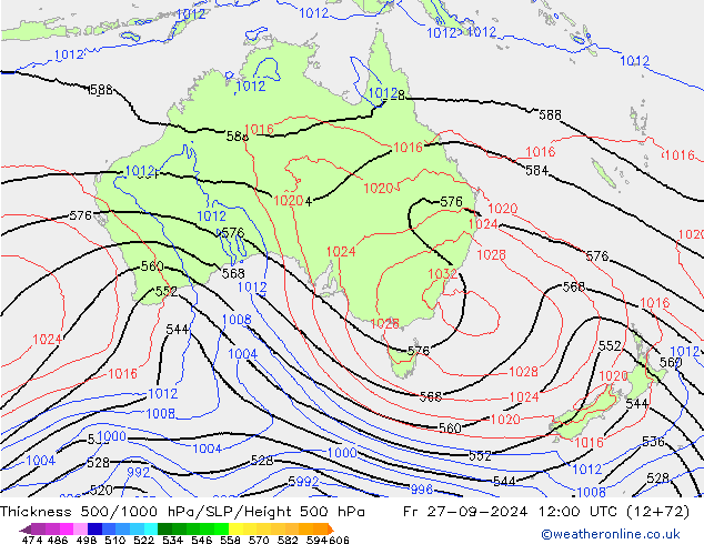 Theta-e 850hPa CMC/GEM  27.09.2024 12 UTC