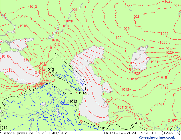 ciśnienie CMC/GEM czw. 03.10.2024 12 UTC