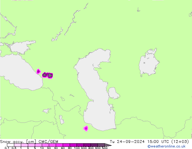 Snow accu. CMC/GEM mar 24.09.2024 15 UTC