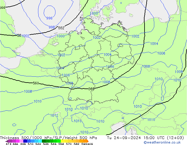 Theta-e 850гПа CMC/GEM вт 24.09.2024 15 UTC