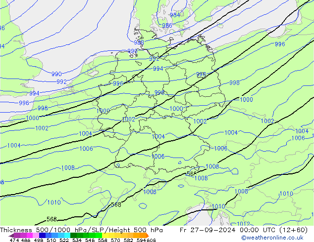 Theta-e 850hPa CMC/GEM  27.09.2024 00 UTC