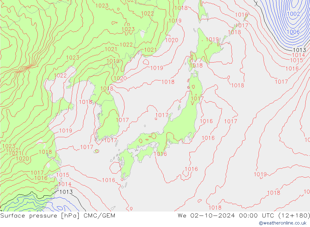 Bodendruck CMC/GEM Mi 02.10.2024 00 UTC