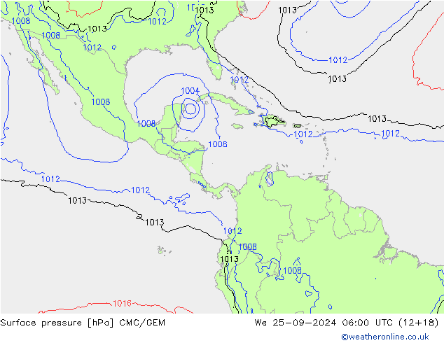 pression de l'air CMC/GEM mer 25.09.2024 06 UTC