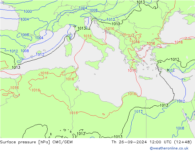 pressão do solo CMC/GEM Qui 26.09.2024 12 UTC