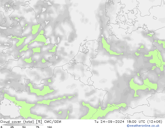 облака (сумма) CMC/GEM вт 24.09.2024 18 UTC