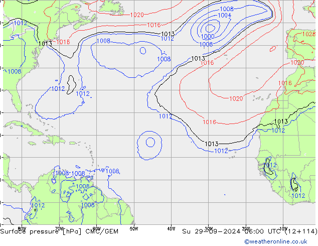 Luchtdruk (Grond) CMC/GEM zo 29.09.2024 06 UTC