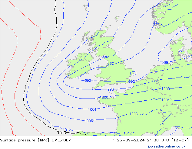 ciśnienie CMC/GEM czw. 26.09.2024 21 UTC