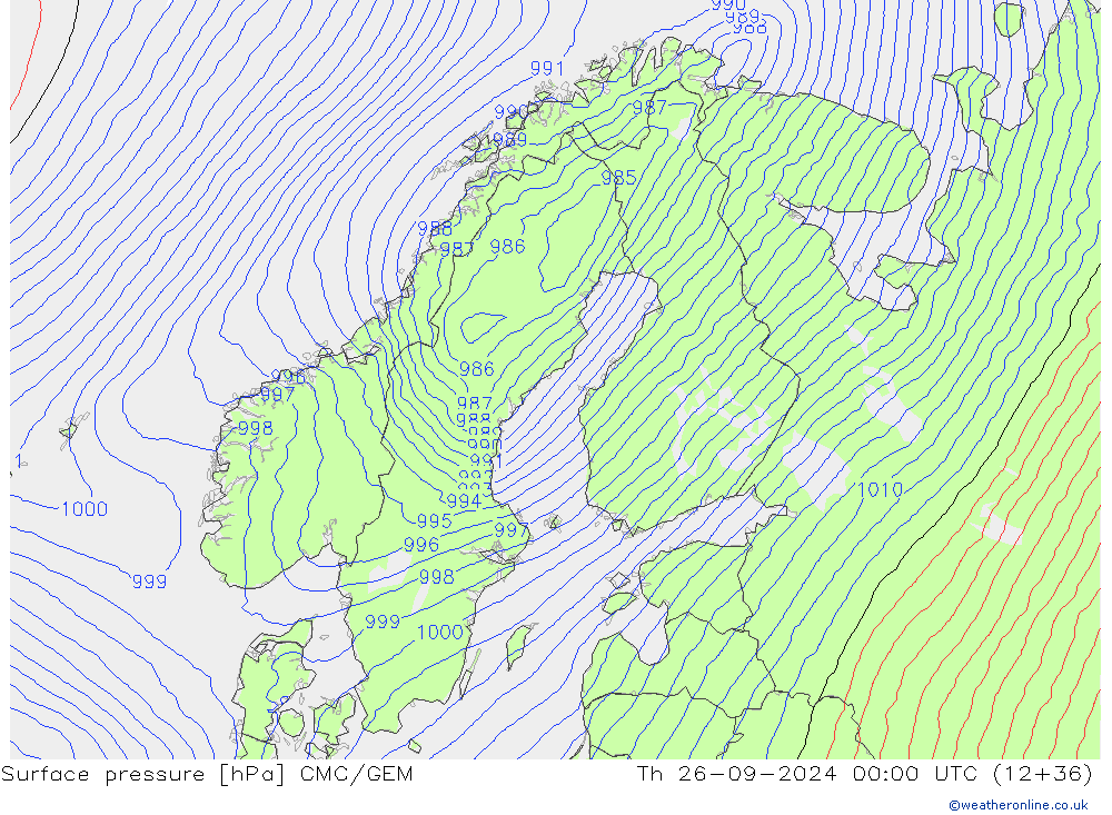 pression de l'air CMC/GEM jeu 26.09.2024 00 UTC