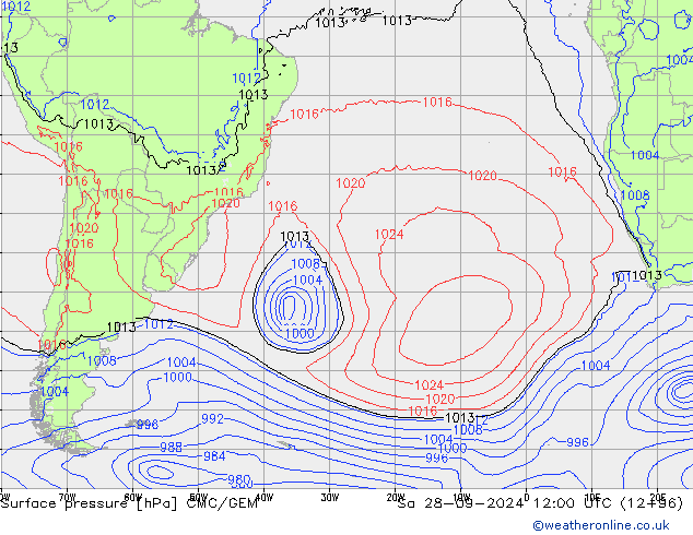 pression de l'air CMC/GEM sam 28.09.2024 12 UTC