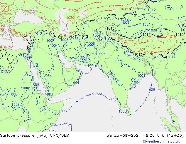 ciśnienie CMC/GEM śro. 25.09.2024 18 UTC