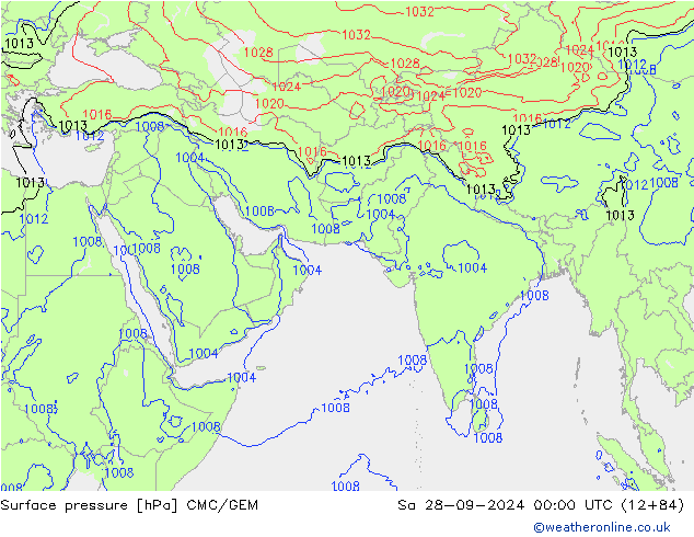 Pressione al suolo CMC/GEM sab 28.09.2024 00 UTC