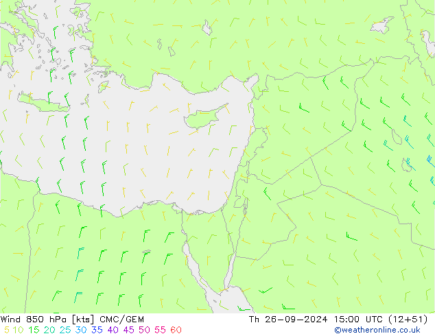 Viento 850 hPa CMC/GEM jue 26.09.2024 15 UTC