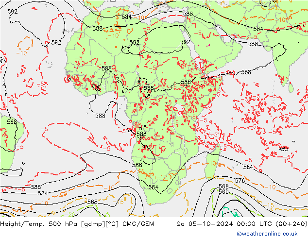 Hoogte/Temp. 500 hPa CMC/GEM za 05.10.2024 00 UTC