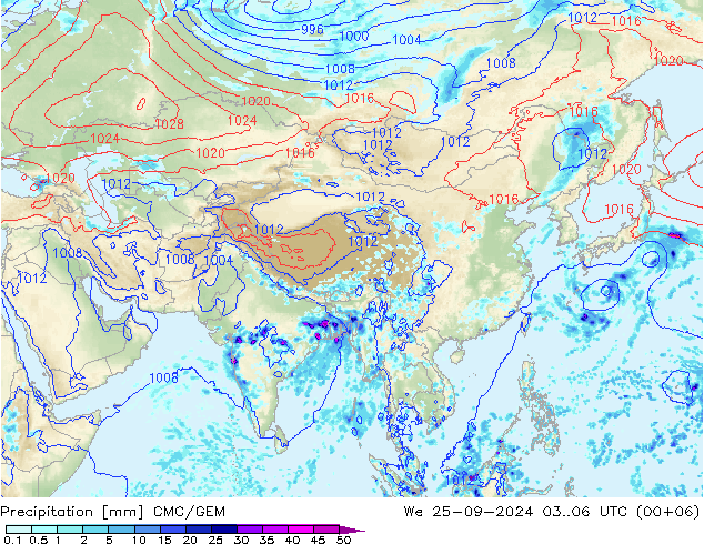 Neerslag CMC/GEM wo 25.09.2024 06 UTC