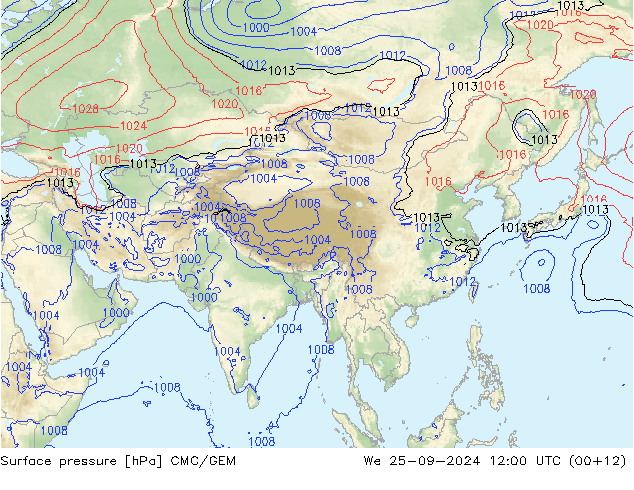 pressão do solo CMC/GEM Qua 25.09.2024 12 UTC