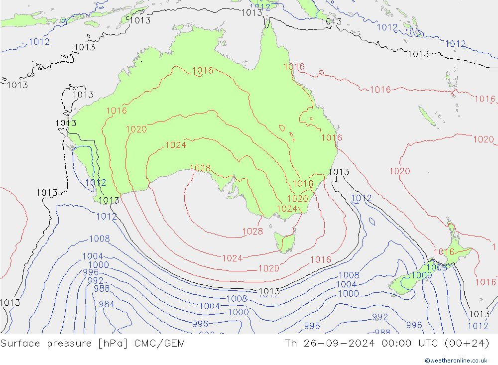 ciśnienie CMC/GEM czw. 26.09.2024 00 UTC