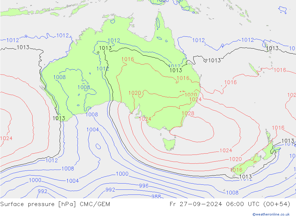 Pressione al suolo CMC/GEM ven 27.09.2024 06 UTC