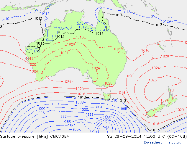 pressão do solo CMC/GEM Dom 29.09.2024 12 UTC