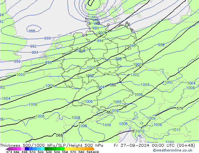 Theta-e 850hPa CMC/GEM ven 27.09.2024 00 UTC