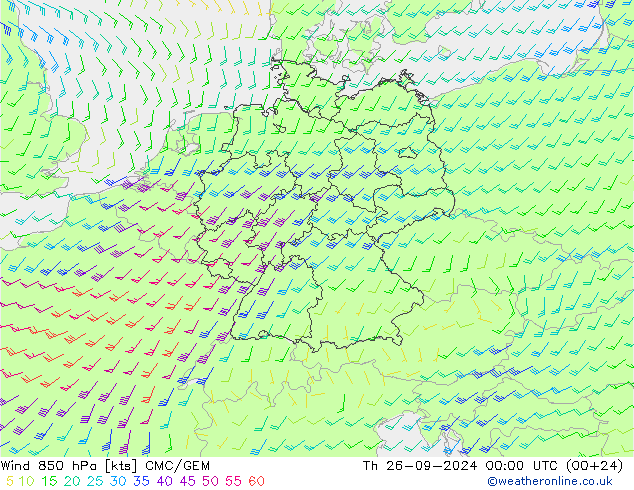  850 hPa CMC/GEM  26.09.2024 00 UTC