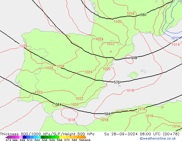 Theta-e 850hPa CMC/GEM  28.09.2024 06 UTC