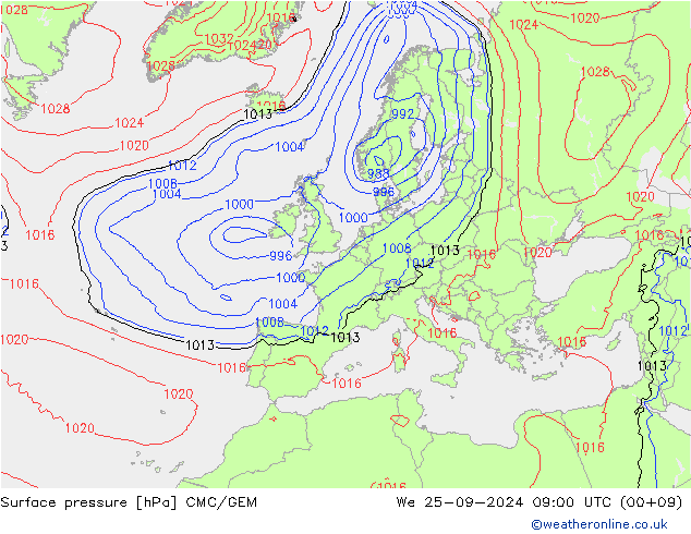 Bodendruck CMC/GEM Mi 25.09.2024 09 UTC