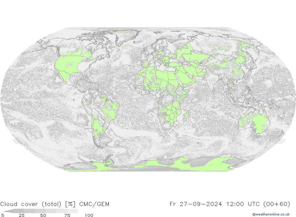 Bulutlar (toplam) CMC/GEM Cu 27.09.2024 12 UTC