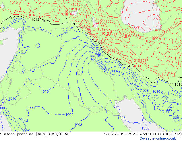 приземное давление CMC/GEM Вс 29.09.2024 06 UTC