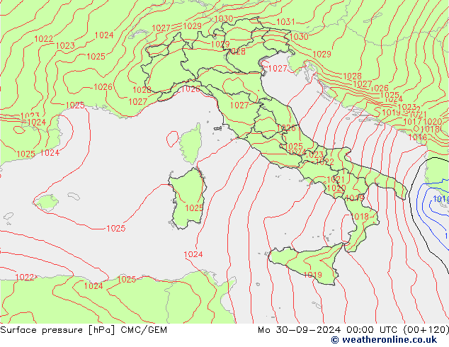 Yer basıncı CMC/GEM Pzt 30.09.2024 00 UTC