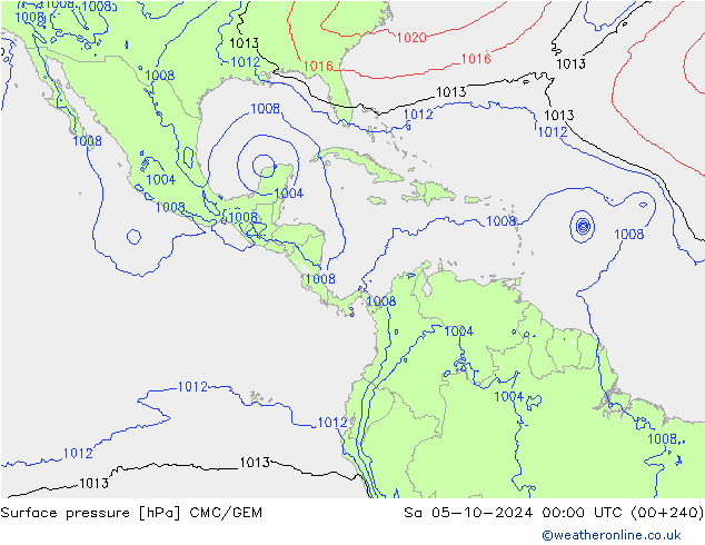 Atmosférický tlak CMC/GEM So 05.10.2024 00 UTC