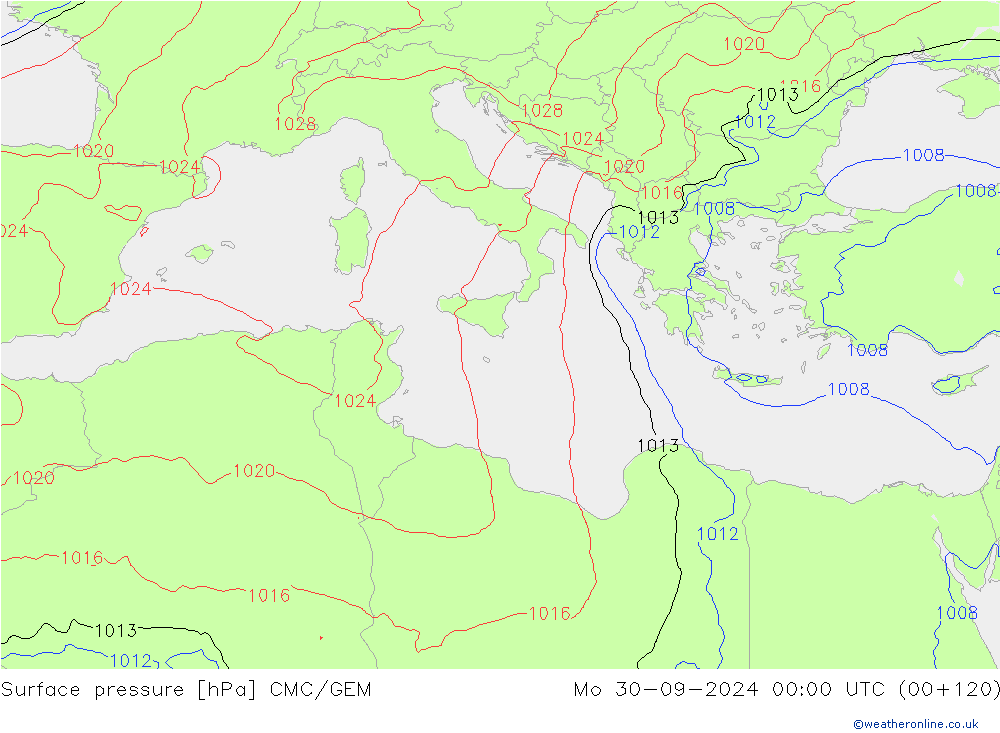 pressão do solo CMC/GEM Seg 30.09.2024 00 UTC