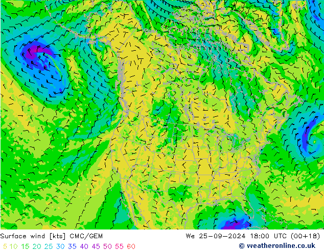  10 m CMC/GEM  25.09.2024 18 UTC