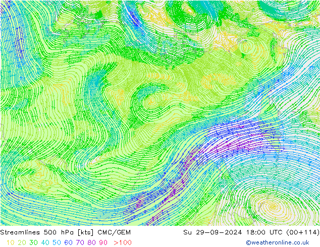  500 hPa CMC/GEM  29.09.2024 18 UTC