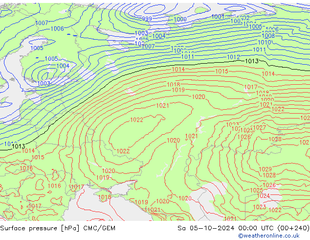 Luchtdruk (Grond) CMC/GEM za 05.10.2024 00 UTC