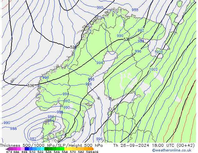 Theta-e 850hPa CMC/GEM Th 26.09.2024 18 UTC