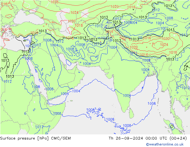 Surface pressure CMC/GEM Th 26.09.2024 00 UTC