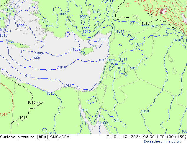 ciśnienie CMC/GEM wto. 01.10.2024 06 UTC